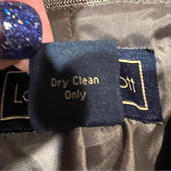 Two Piece Skirt Suit Lined Brown Striped Pockets Jacket 16 And Skirt 18 - Picture 9 of 14